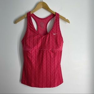 NIKE Dri-Fit Chevron Print w/Mesh Workout Top